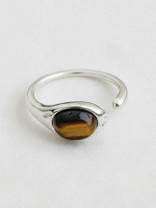 27 Geometric Tiger Eye Ring