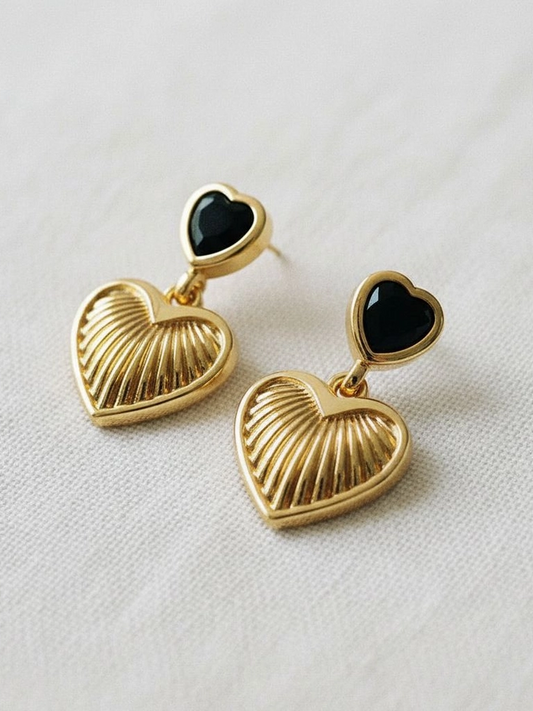 27 Textured Heart Drop Earrings